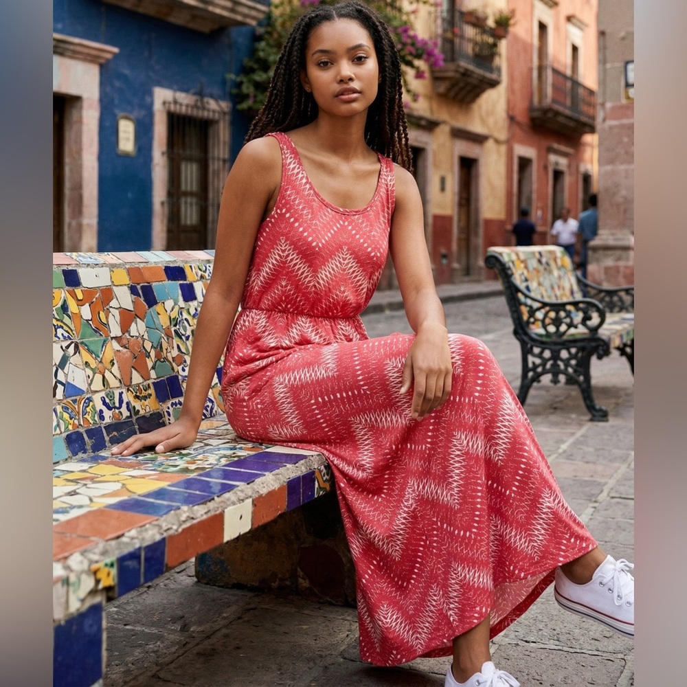 Sonoma Patterned Sleeveless Maxi Dress